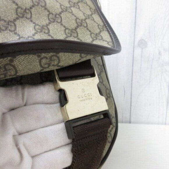Authentic Gucci GG Plus XL Messenger Bag Canvas Monogram Flap Logo Supreme Tan - Picture 12 of 16